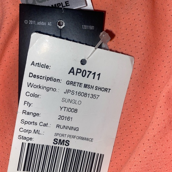 Adidas Women's Orange and Gray Shorts - Picture 4 of 5